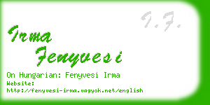 irma fenyvesi business card